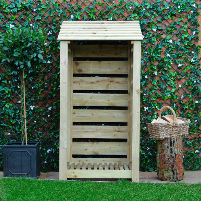 Dakota Fields 89.5Cm W x 80Cm D Solid Wood Log Store Wayfair.co.uk